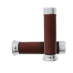 Pair of Brown Knobs with chrome caps RMS Classic Piaggio Vespa PX Knobs Rms Classic