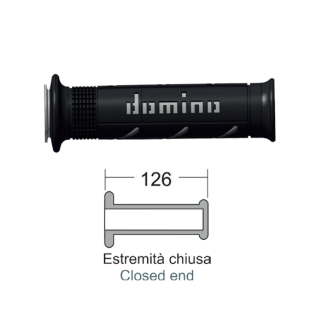 Puños DOMINO mx2 maxiscooter NegroGris Perillas Domino