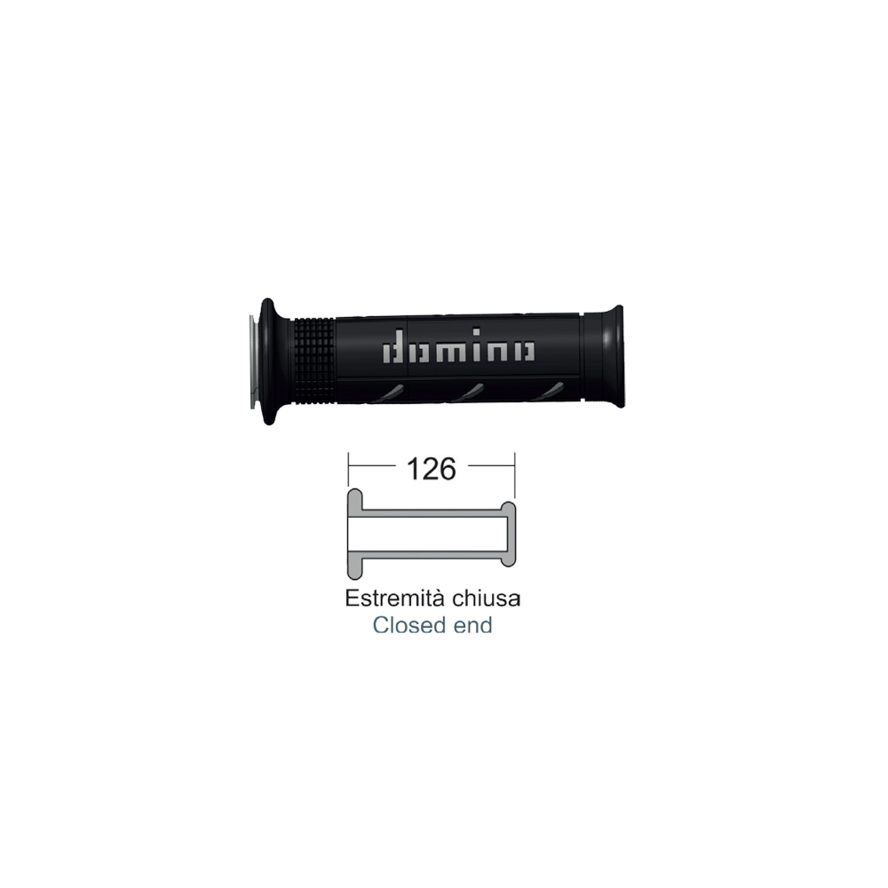 Manopole Domino mx2 Maxiscooter Nero/Grigio