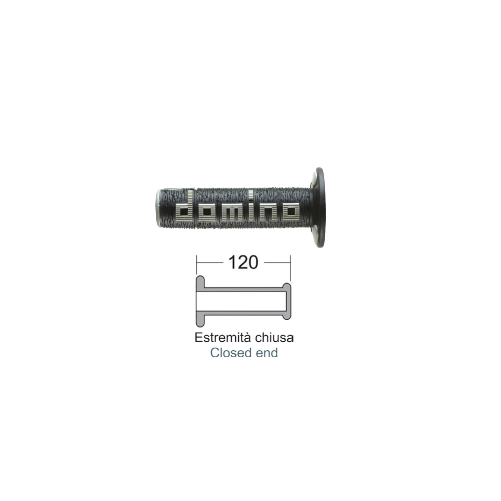 Manopole Domino Off-Road Nero/Grigio