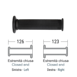 Poignées enduro DOMINO Noir Boutons Domino