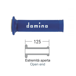 Manopole Domino Stradali Blu/Bianco