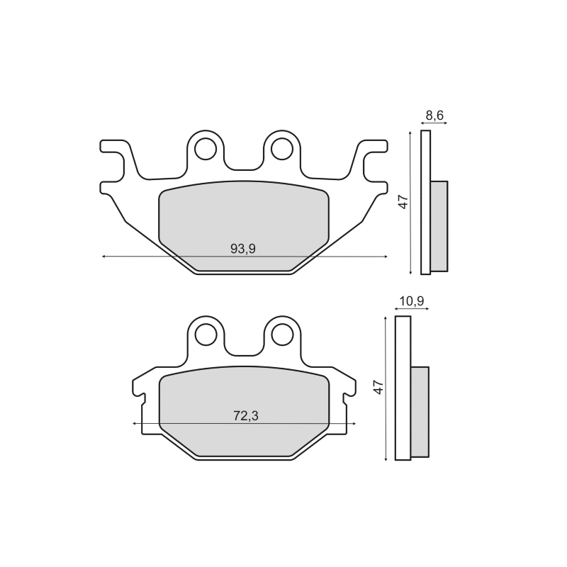  Organic Brake Pads Kymco Kxr 250cc Brake Pads RMS