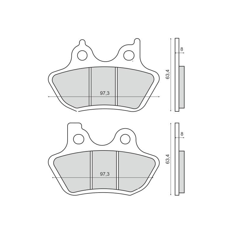 Sinter-Tech Brake Pads Harley Davidson Xl R Sportster Brake Pads RMS