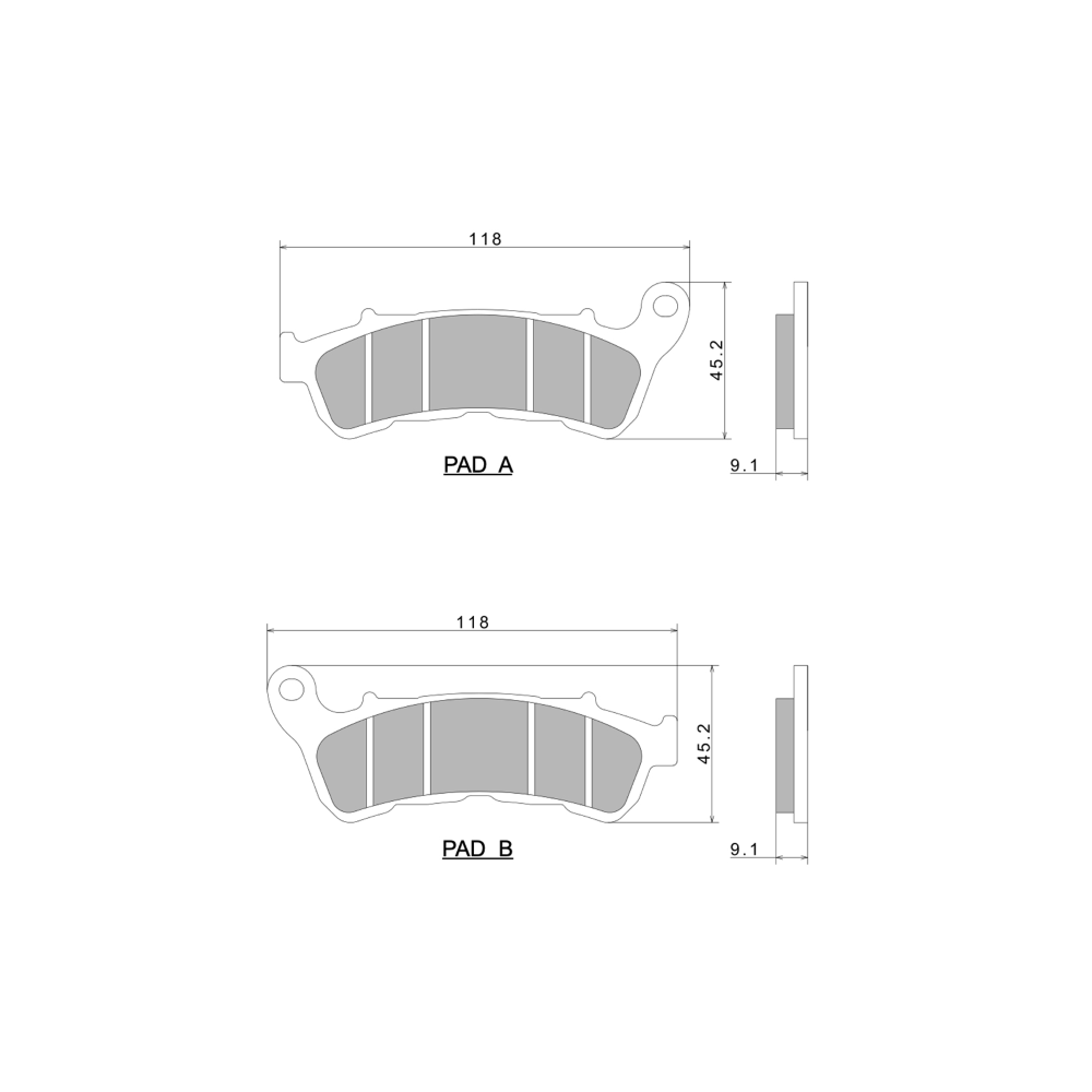 Plaquettes de Frein Nissin A0900 Premium Semi-Metallic vendu par jeu de deux plaquettes - 2P-308NS Plaquettes de frein Nissin