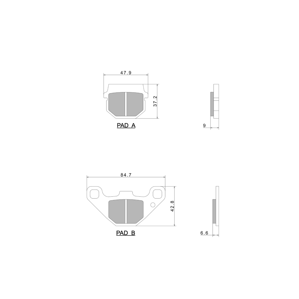 Plaquettes de Frein Nissin A0340 Premium Semi-Metallic vendu par jeu de deux plaquettes - 2P-237NS Plaquettes de frein Nissin