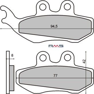 Pastiglie Freno RMS Organiche Piaggio Hexagon Lx 125cc/Skipper st 1...