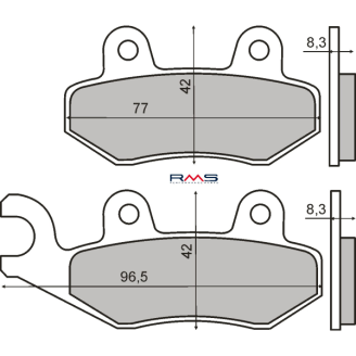 Pastiglie Freno RMS Organiche Peugeot Geopolis 125cc/Satelis 125-25...