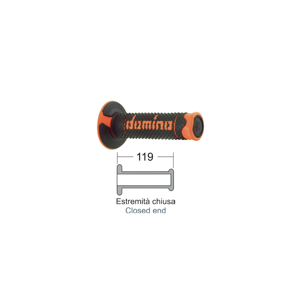 Manopole Domino Soft Hand Nero/Arancio