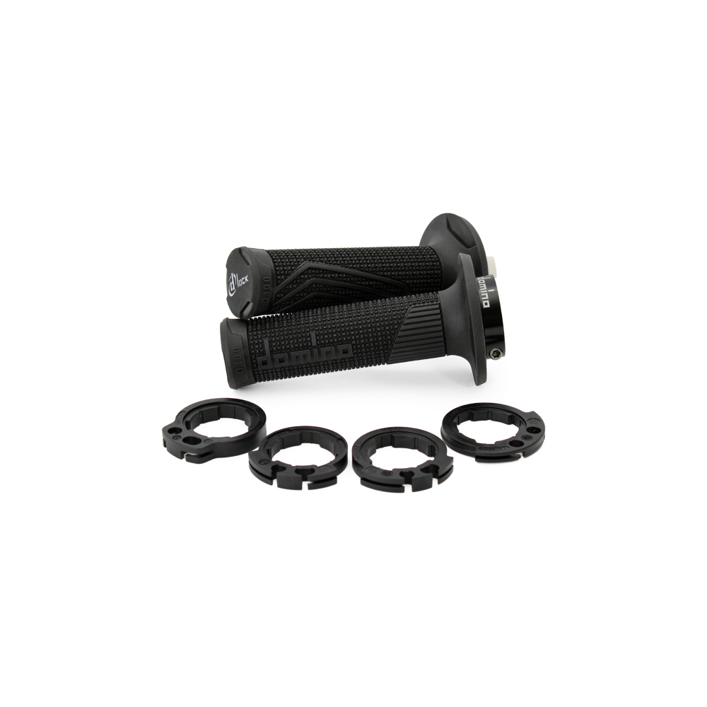 Manopole Domino D-Lock Nero Con Ghiere - Nero