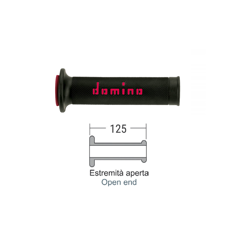 Manopole Domino Stradali Nero/Rosso Puños Domino