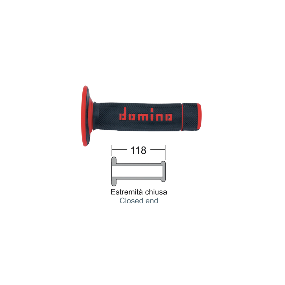 Manopole Domino Cross Nere/Rosse