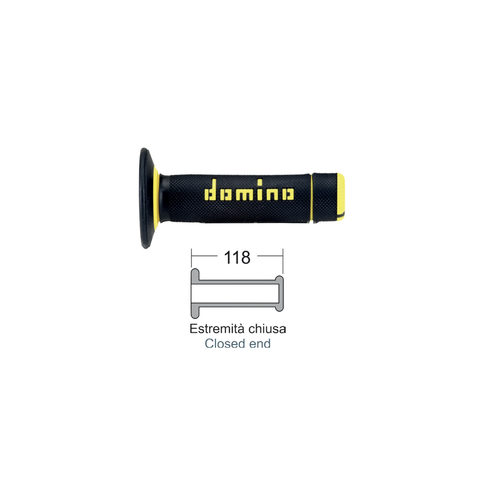 Manopole Domino Cross Nere/Gialle