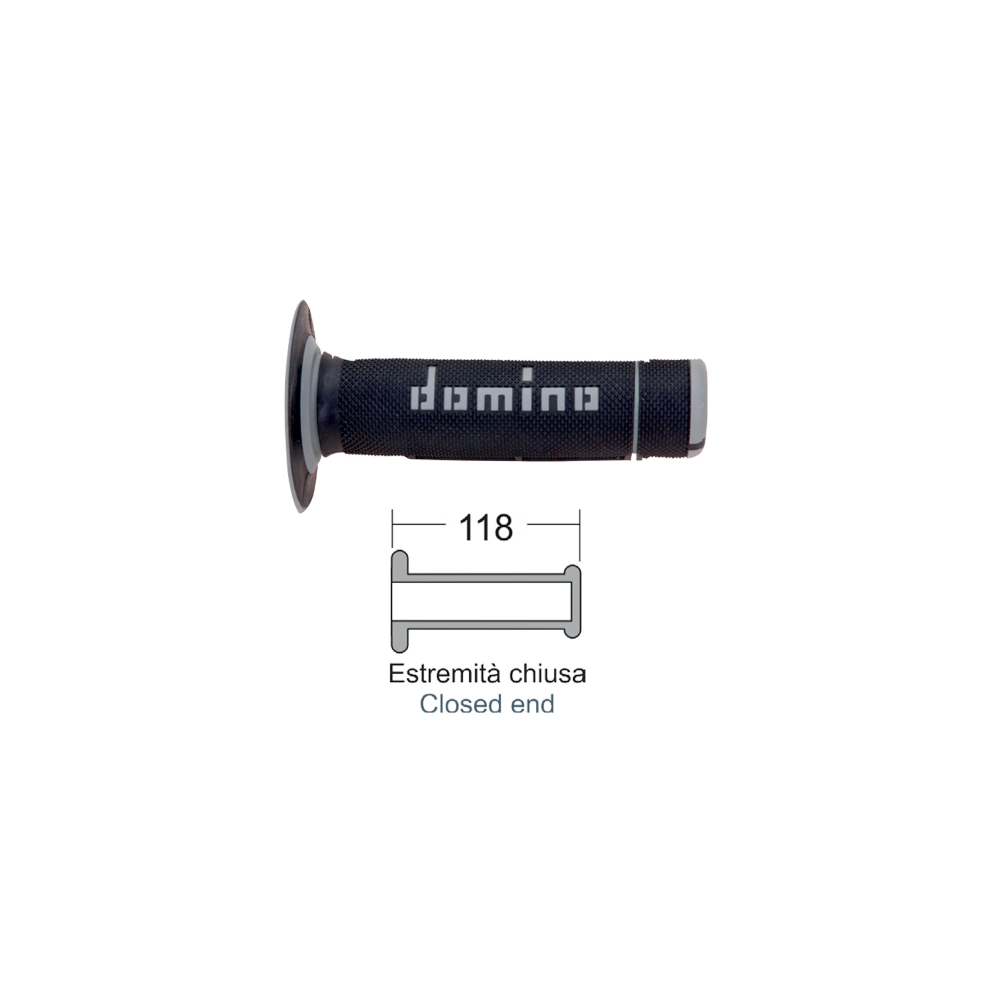 Manopole Domino Cross Nere/Grigie