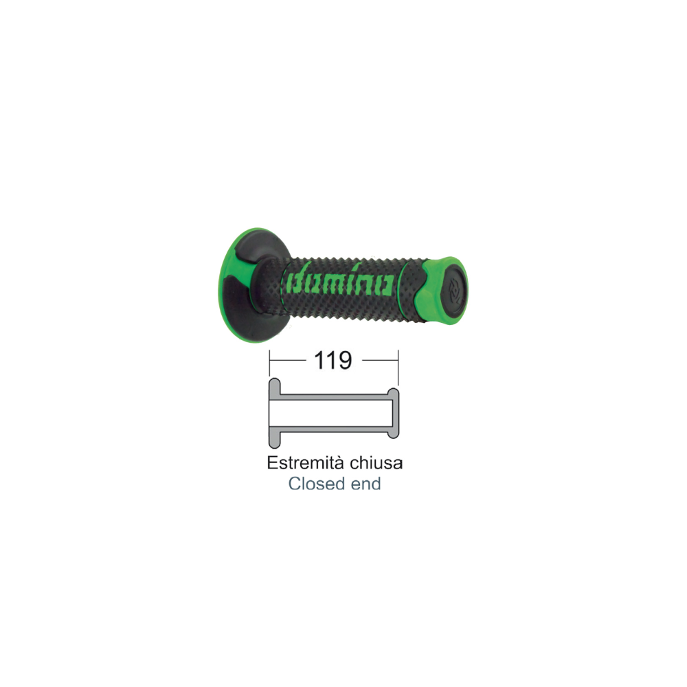 Manopole Domino Soft Hand Nero/Verde
