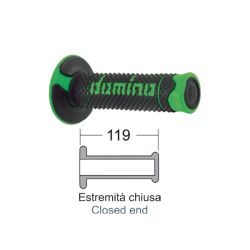 Manopole Domino Soft Hand Nero/Verde