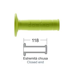 DOMINO Poignées cross-enduro jaune fluo Boutons Domino