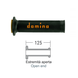 Manopole Domino Stradali Nero/Arancio