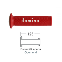 Manopole Domino Stradali Rosse/Bianco