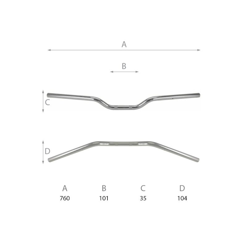 Manubrio Stradale Domino L - 760mm Guidons Domino