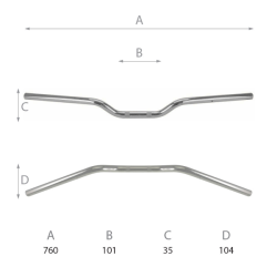 Manubrio Stradale Domino L - 760mm