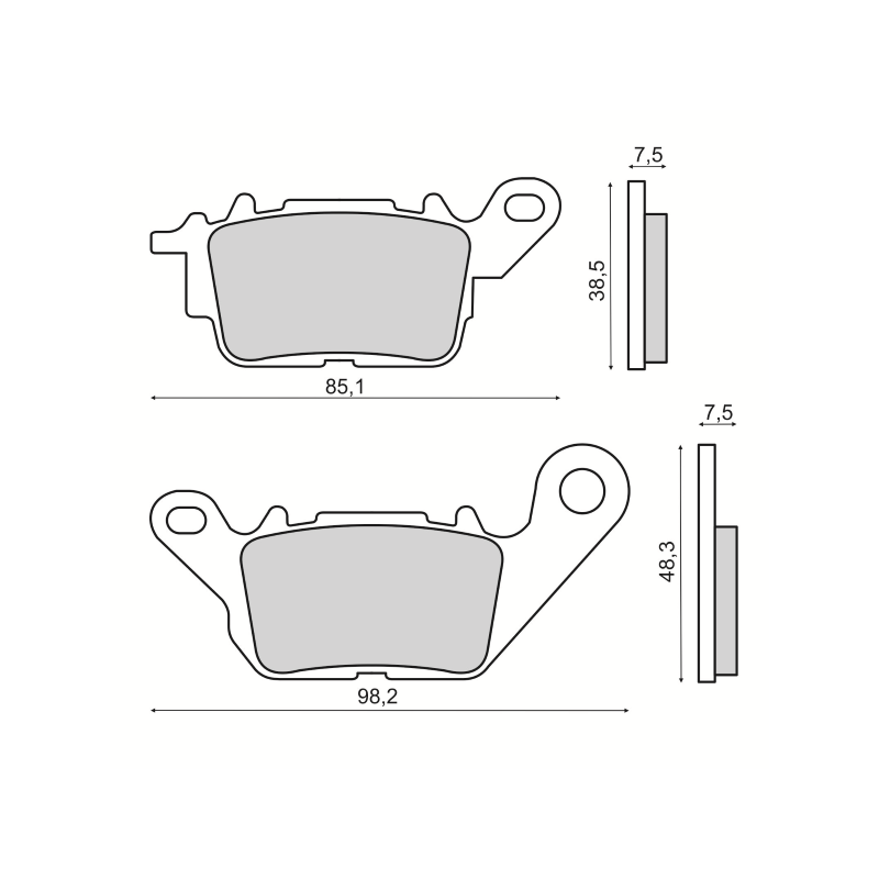 Plaquettes de frein organiques Yamaha N-Max 125/150 Plaquettes de frein RMS