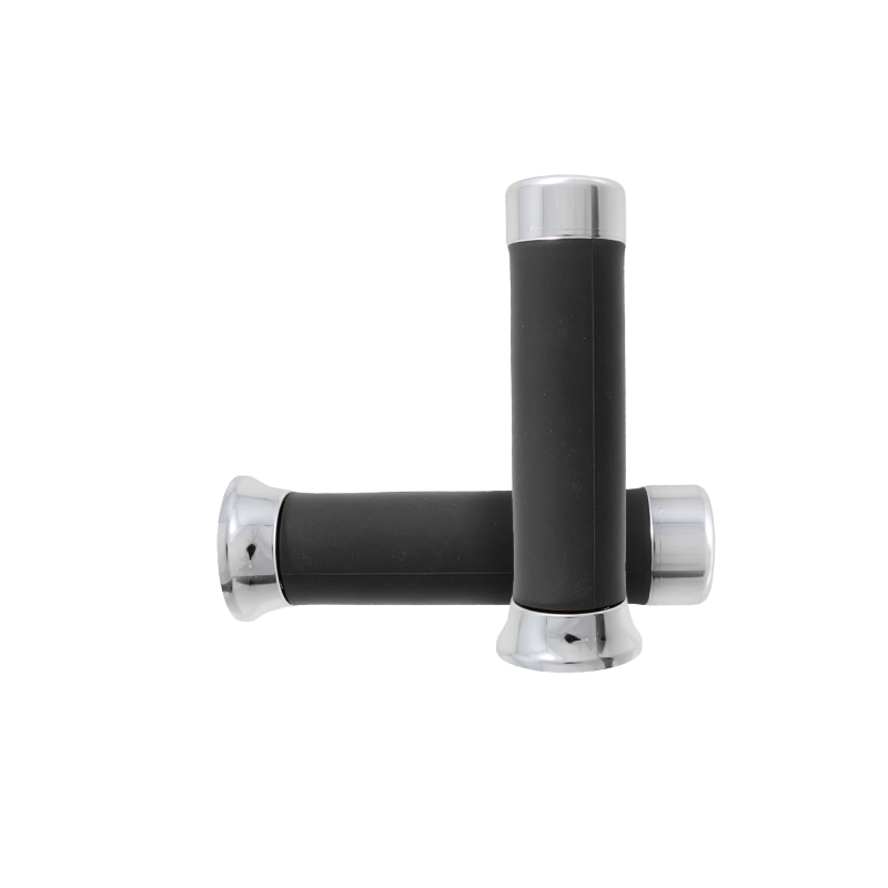 Paar schwarze Griffe mit verchromten Kappen Classic Piaggio Vespa Px 582324 Griffe Rms Classic