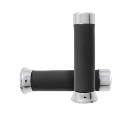 Paire de poignées noires avec bouchons chromés RMS Piaggio Classic Vespa PX 582324 Boutons Rms Classic