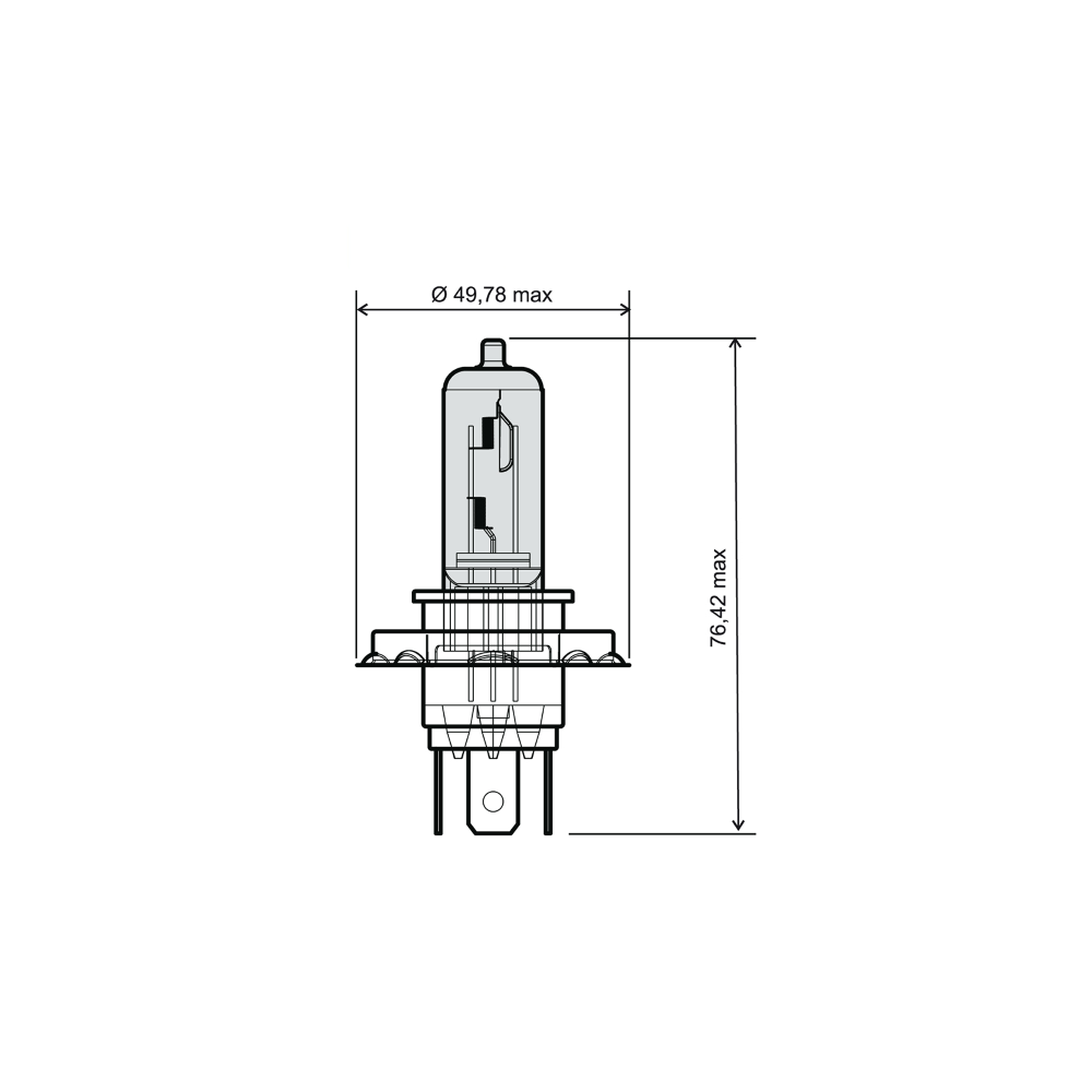 Lampadina RMS H4 12V 60/55W - Bianca RMS