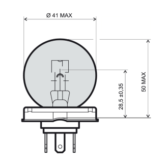 Lampadina RMS 12v 45/40w p45t - Bianca RMS