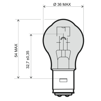 Lampadina RMS 12V 35/35W ba20d - Bianca RMS