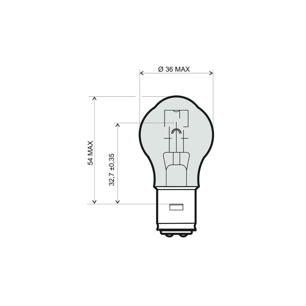 Lampadina RMS 12V 45/40W BA20D - Bianca RMS