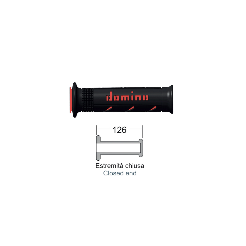 Manopole Domino mx2 Maxiscooter Nero/Rosso