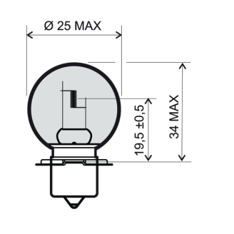 Lampadina RMS 12V 20W p26s - Bianca RMS