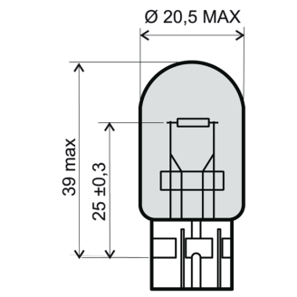 Lampadina RMS 12V 21/5W T20 RMS