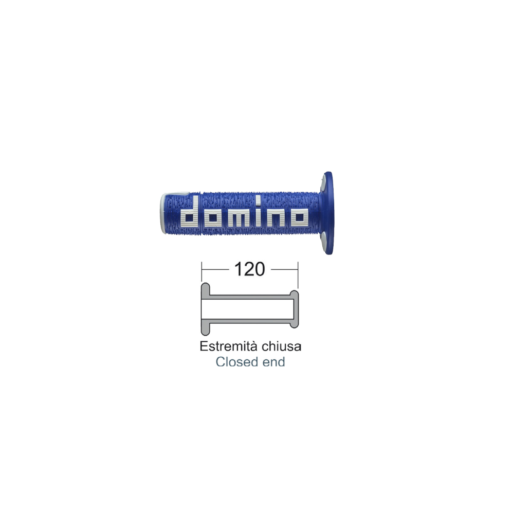 Manopole Domino Off-Road Blu/Bianco