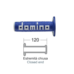 Manopole Domino Off-Road Blu/Bianco