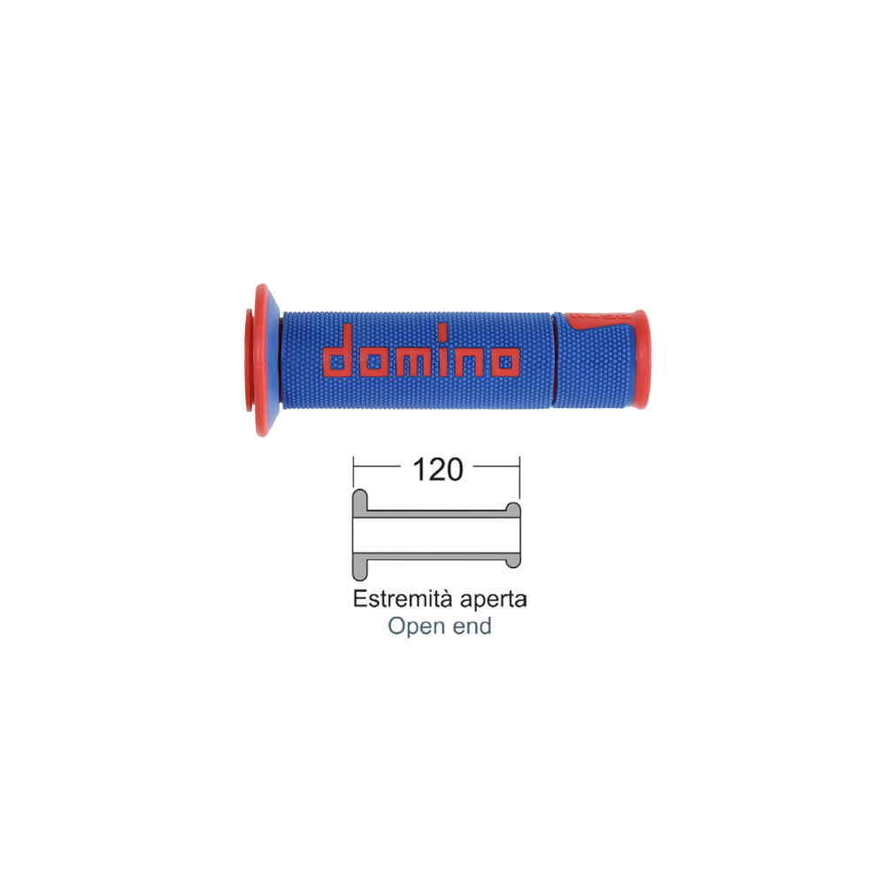 DOMINO Grips Road-Racing bluered Knobs Domino