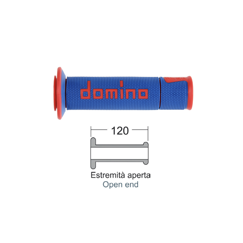 Manopole Domino Road-Racing Blu/Rosso Manopole Domino