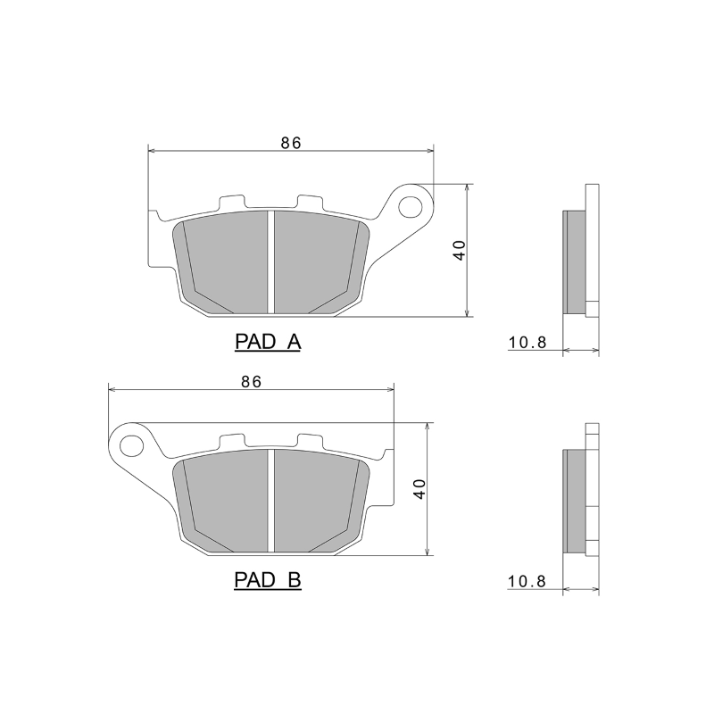 Nissin Brake Pads A0041 Premium Semi-Metallic - 2P-204NS Brake Pads Nissin