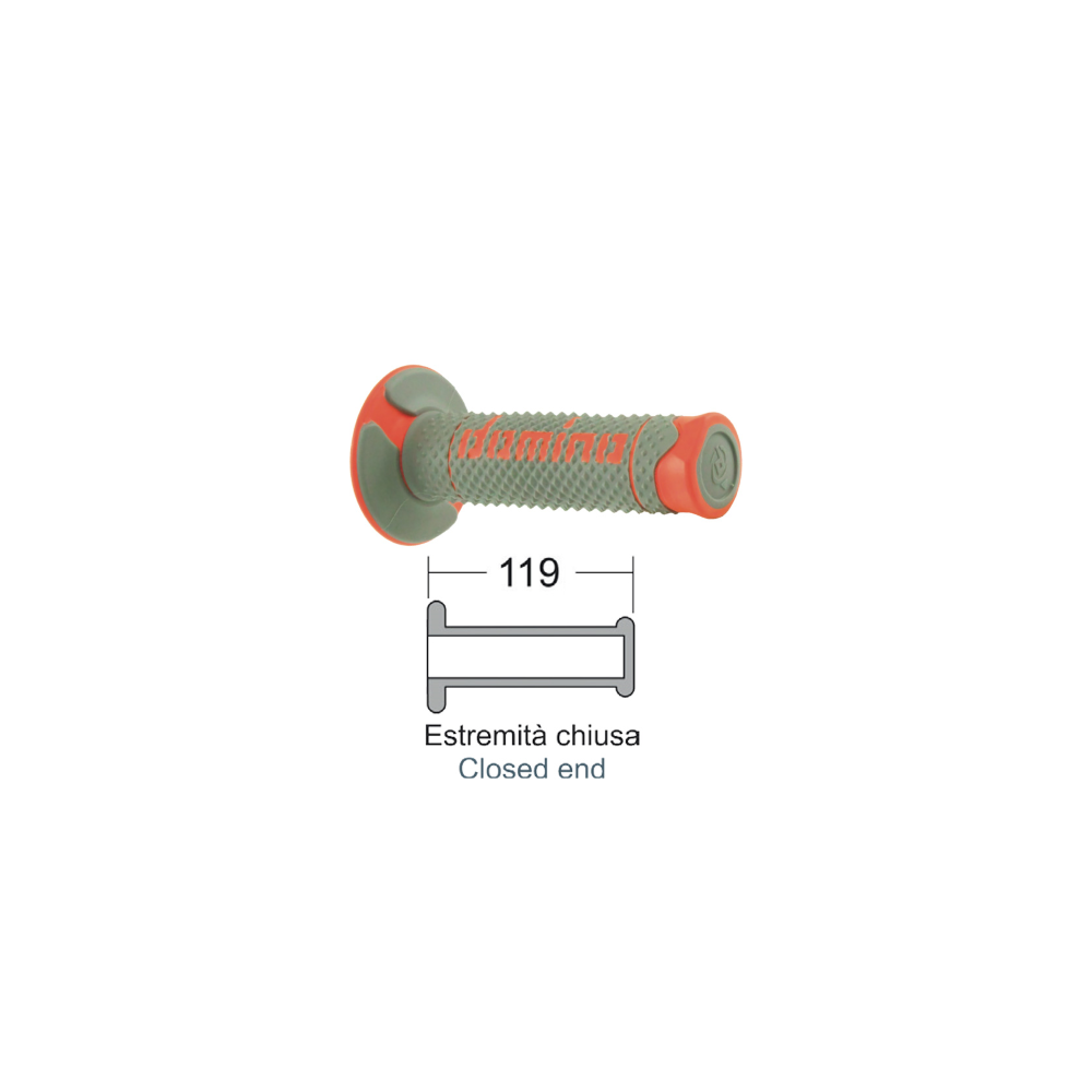 Manopole Domino Soft Hand Grigio/Arancio