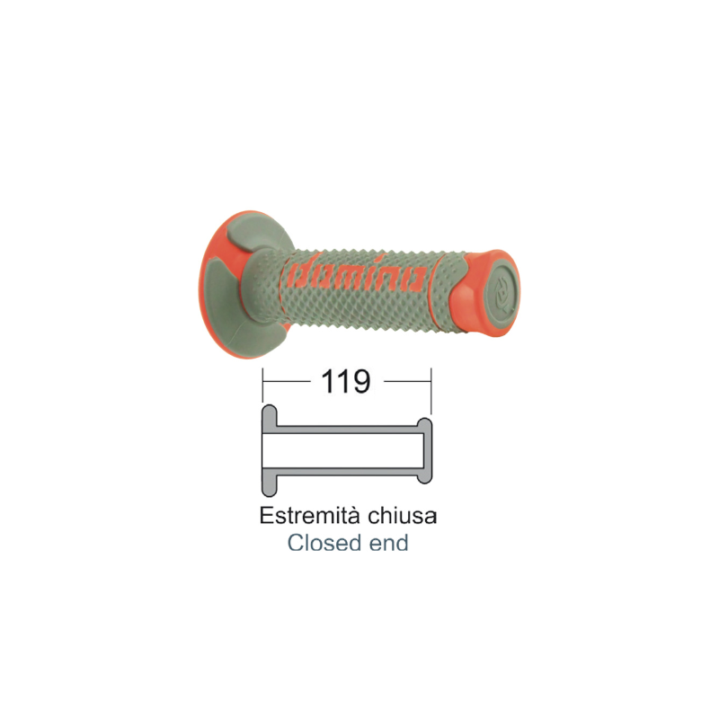 Domino Grips Soft Grey/Orange Grips Domino