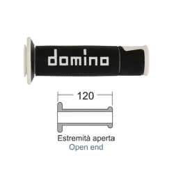 Manopole Domino Road-Racing Nero/Bianco