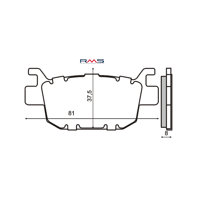 RMS Organic Brake Pads Honda Sh 300cc Brake Pads RMS