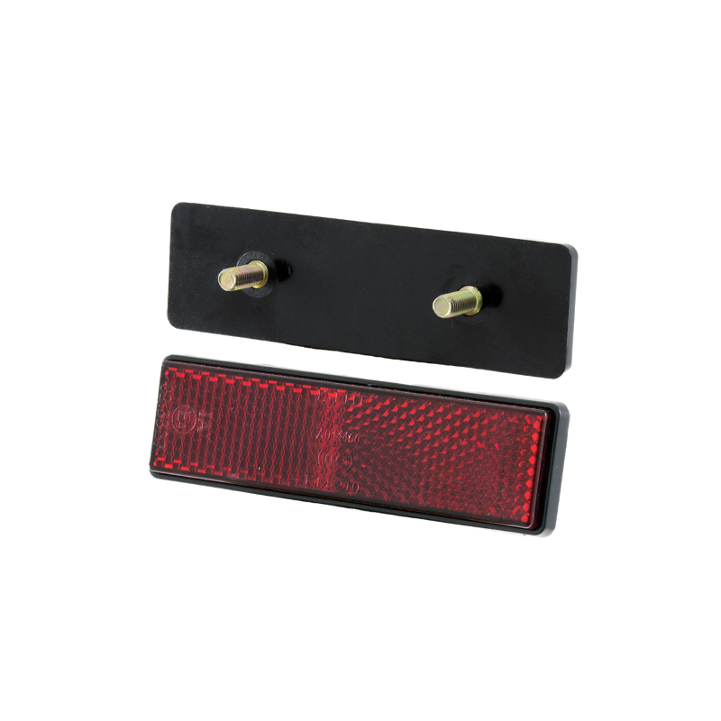  Red Rectangular Reflector - With Screw Reflectors RMS