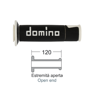 Manopole DOMINO Road-Racing nero/bianco Domino