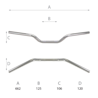 Manubrio stradale Domino L - 662mm Domino