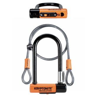 Candado U-Lock MINI-7 CON CABLE - negro naranja Candados y cadenas para bicicletas Kryptonite