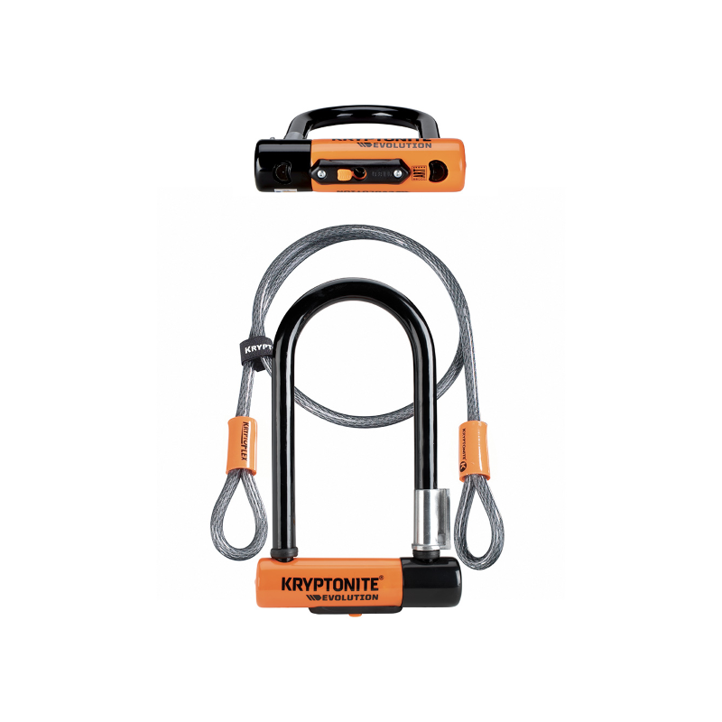 Antivol U MINI-7 AVEC CABLE - orange noir Cadenas et chaînes de vélo Kryptonite