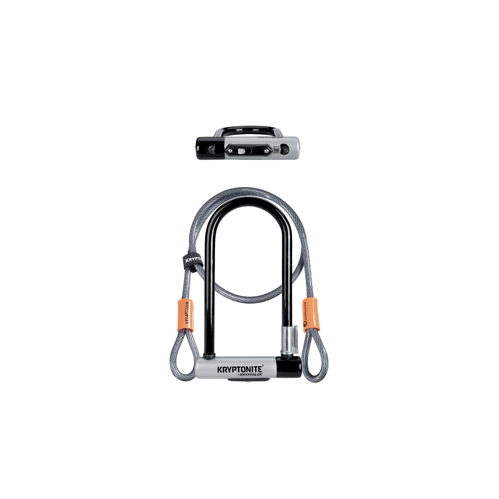 Lucchetto U-Lock Kryptolok Standard Con Cavo - Nero Argento